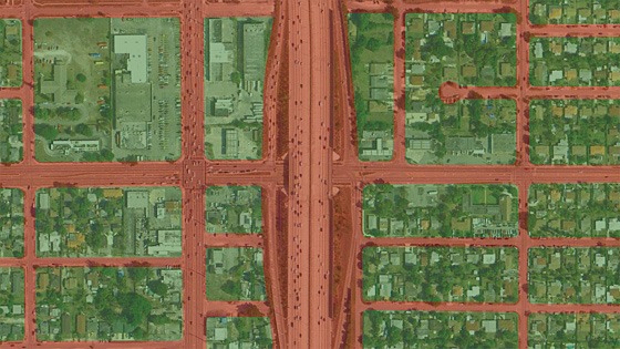 Miami plan showing areas of real estate value and thoroughfares