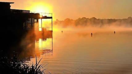 The Fontane Therme Neuruppin features Germany's largest floating lake sauna.
