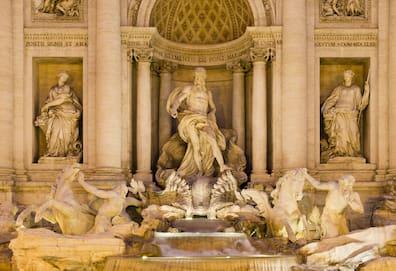 The elaborately designed figures of the fountain.