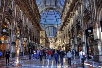 Inside the Galleria Vittorio Emanuele II in Milan lies the luxury hotel Townhouse Galleria.