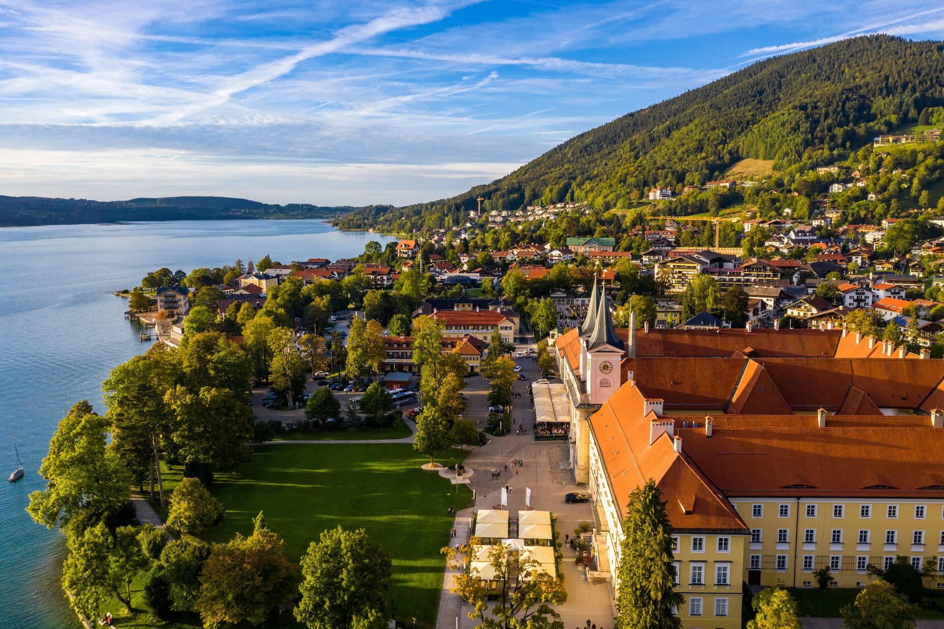 Aerial view of Tegernsee Castle in Bavaria