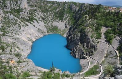 The Blue Lake is a true natural wonder in Croatia and shines particularly blue.