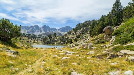 Mountain landscape with a lake in the Pyrenees