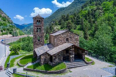 Romanesque Chapel Sant Joan de Caselles with bell tower