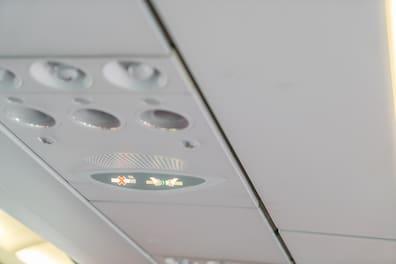 During takeoff, lights can flicker or the air conditioning may briefly stop-it's harmless.