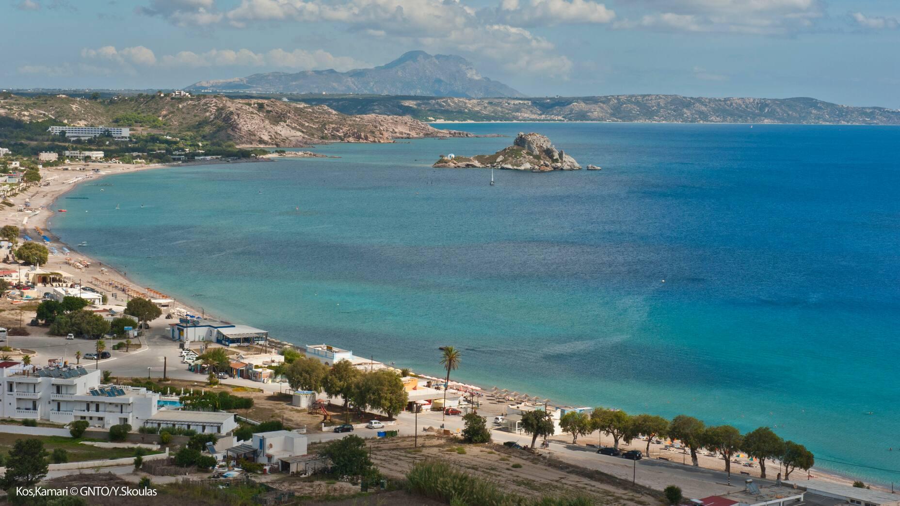 The small, uninhabited island of Kastri near Kos can be reached by boat.