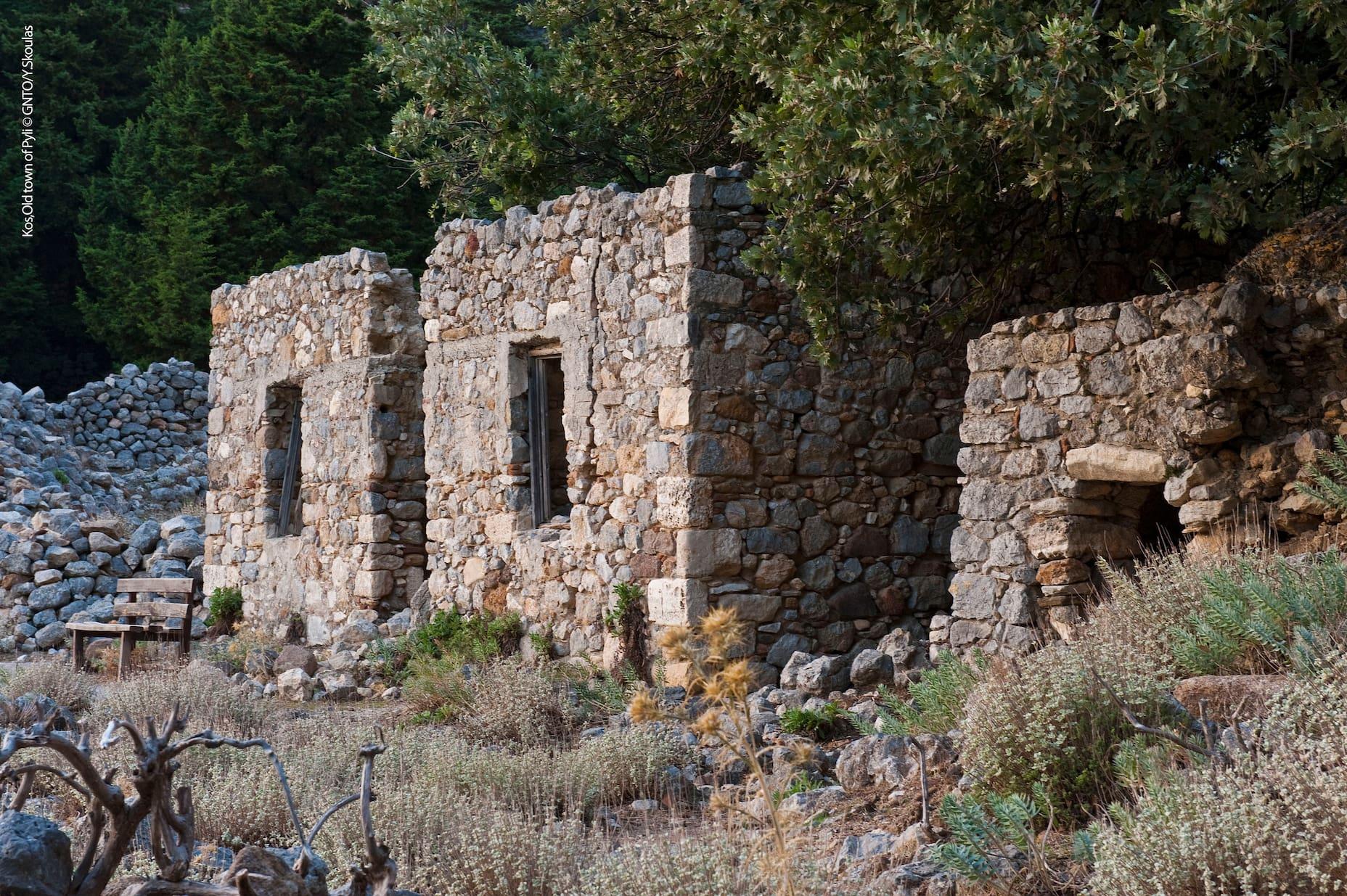 In addition to two ruins of ancient churches from the 11th century, there are also murals to admire at Paleo Pyli.