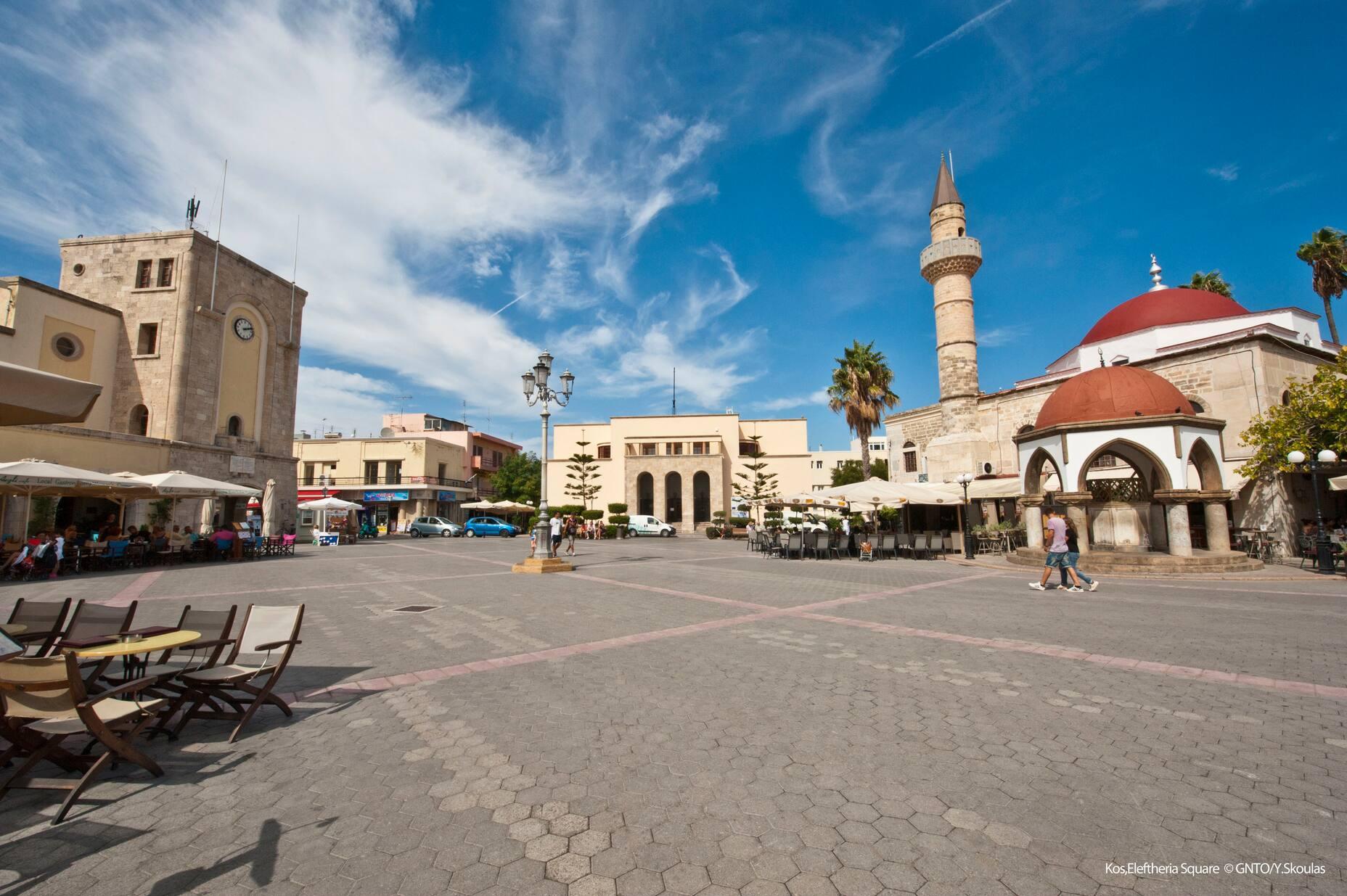 'Platia Eleftherias' translates to 'Freedom Square'.