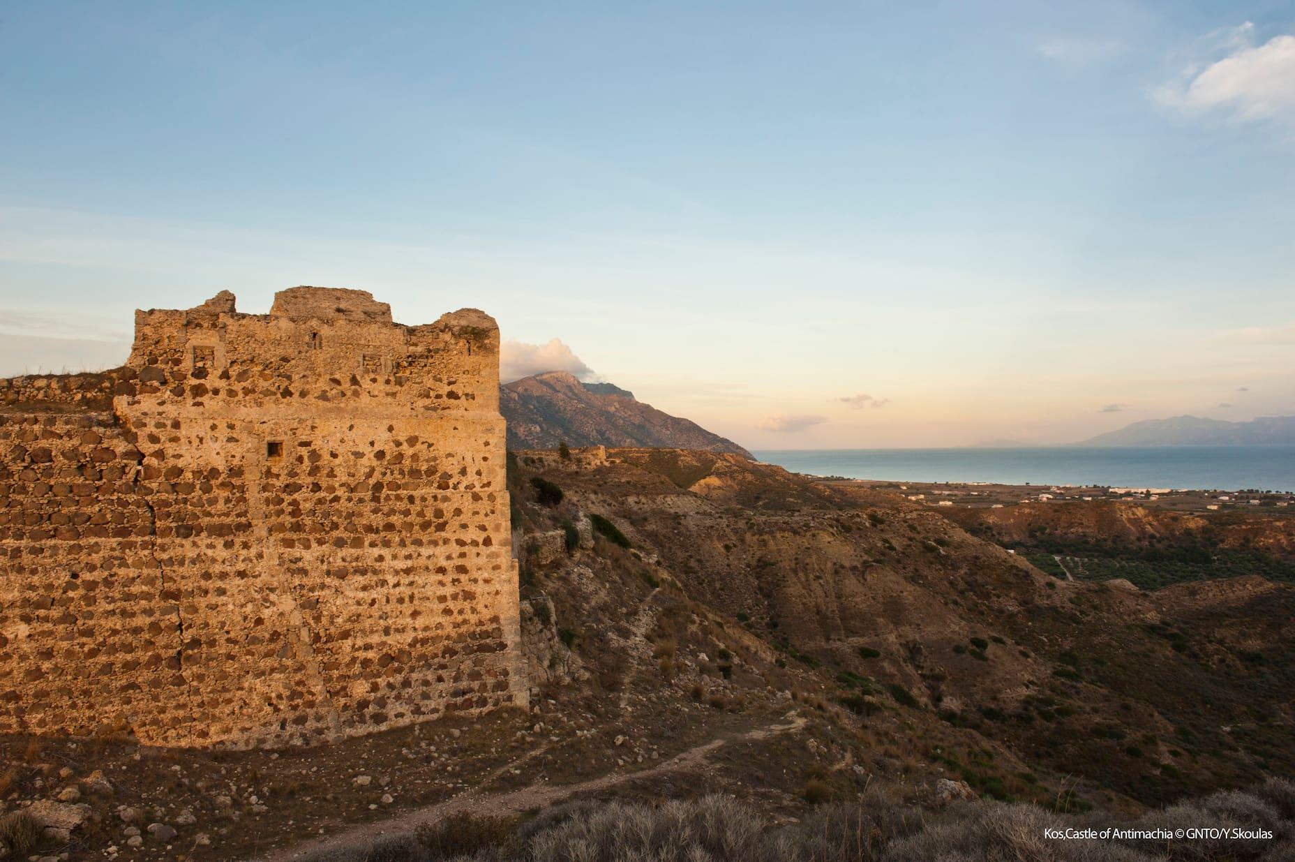 From Antiáchia Castle, you have a fantastic view of the Bay of Kos.