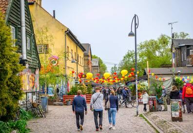 Unique atmosphere: The Pusher Street in the alternative Free-town of Christiania.