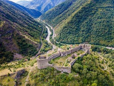 Castle ruin in the valley at Mount Magic
