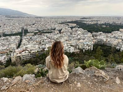 The city hill of Athens: Mount Lycabettus.