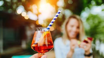 Aperol Spritz in a Beer Garden