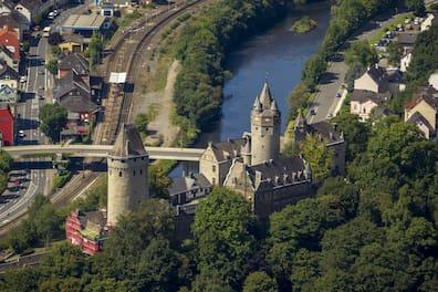 Altena Castle from above, beautifully situated in the Sauerland region.