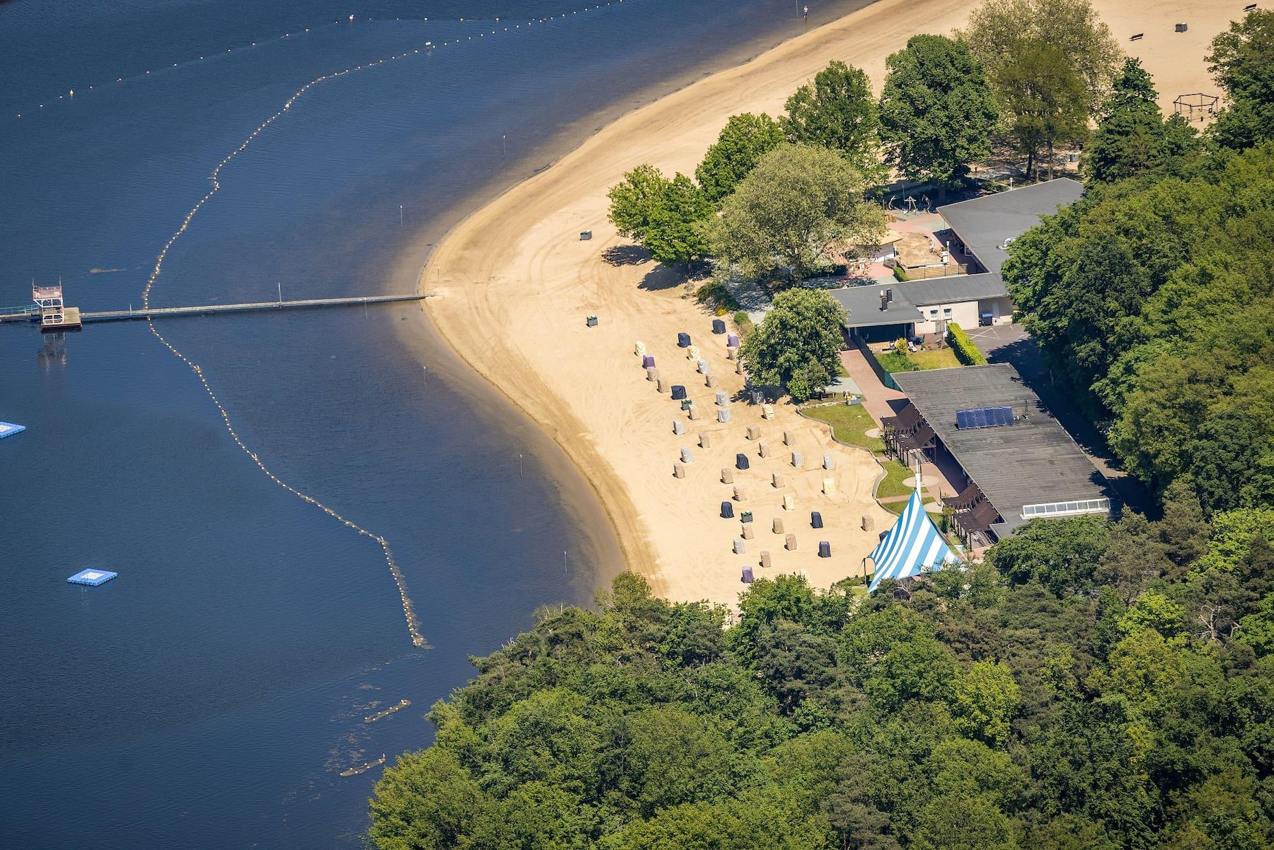 At Haltern Reservoir, a long sandy beach awaits you.