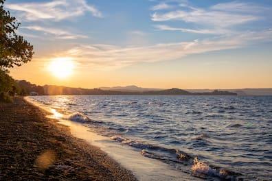 Sunset at Lake Bolsena in Lazio.