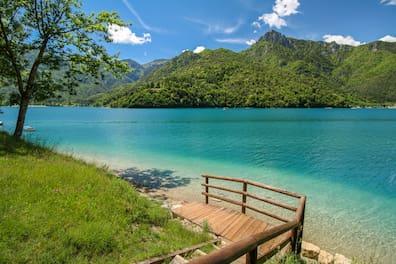 Clear water and still a hidden gem: Lake Ledro in Italy.