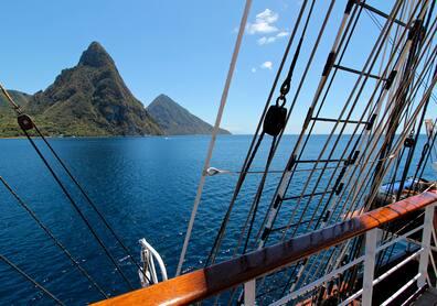 The Sea Cloud heads to St. Lucia, an island nation in the West Indies in the Caribbean.