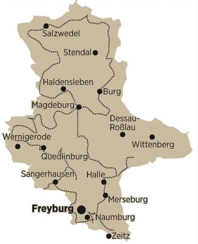 The Romanesque Road runs for about 1,000 kilometers through Saxony-Anhalt.