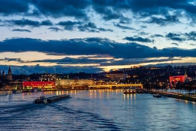 The Danube at night.