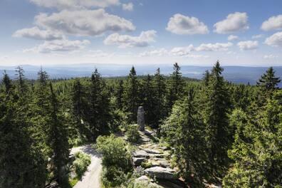 Panorama on the Ochsenkopf, the second highest mountain in the Fichtelgebirge.