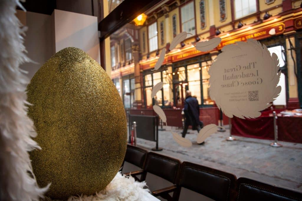 Old Tom’s Golden Egg trophy at Great Leadenhall Market