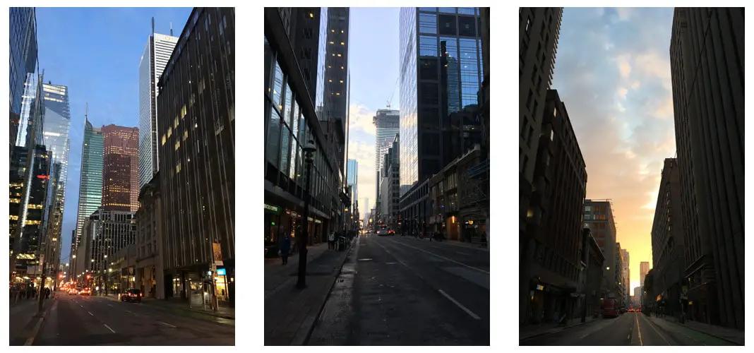 Wolkenkratzer in Toronto am Abend