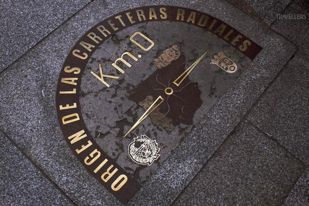 The zero-kilometer stone in front of the former post office