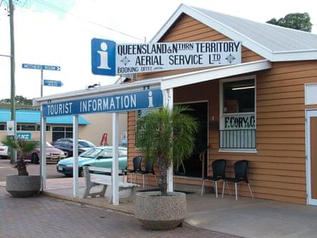 A replica of the original Queensland and Northern Territory Aerial Service Ltd (Qantas) office in Longreach.