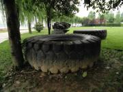 Landscape with tires
